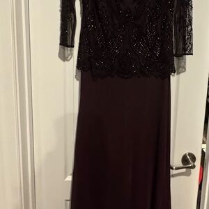 Elegant Burgundy Beaded Dress